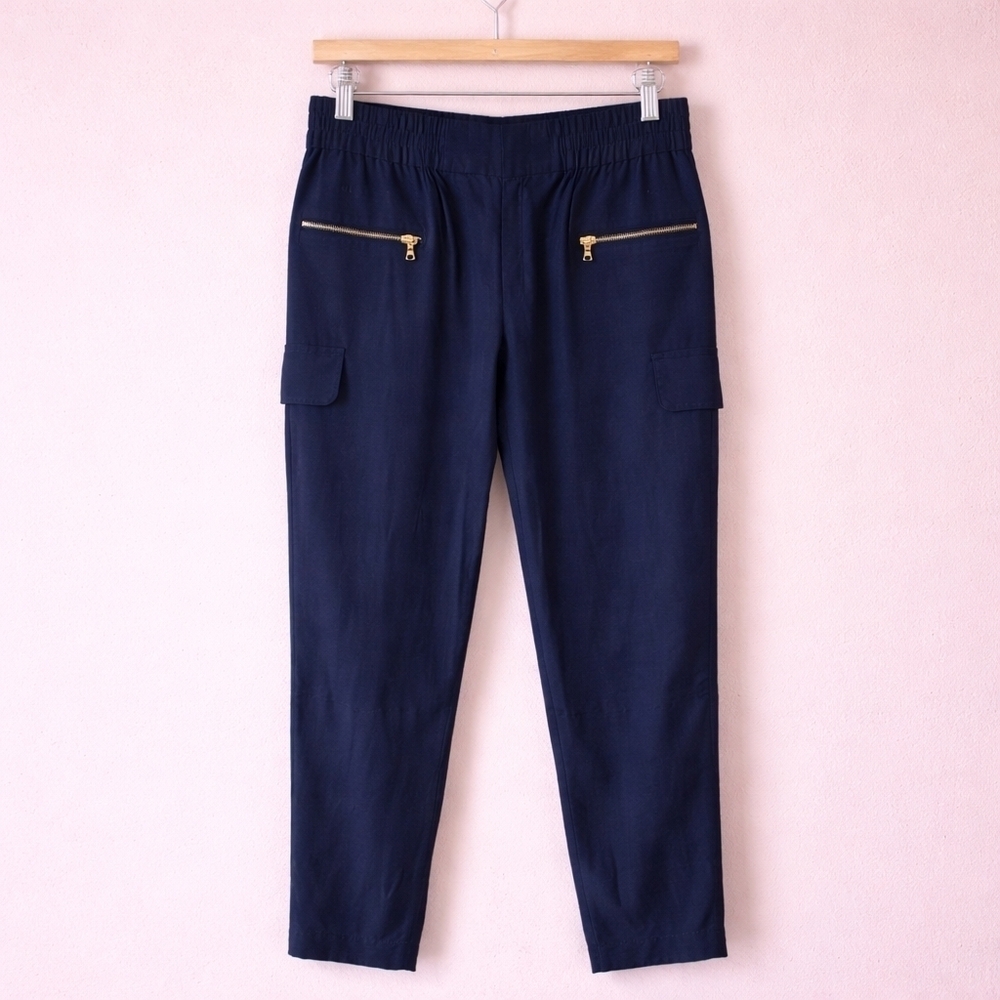Club Monaco 100% Silk Navy Pants Sz 0